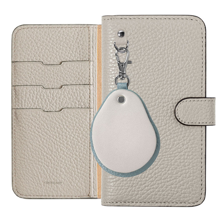 Genuine leather 32 colors Italian shrink leather different material nuance mirror charm notebook type case (with belt) Galaxy series