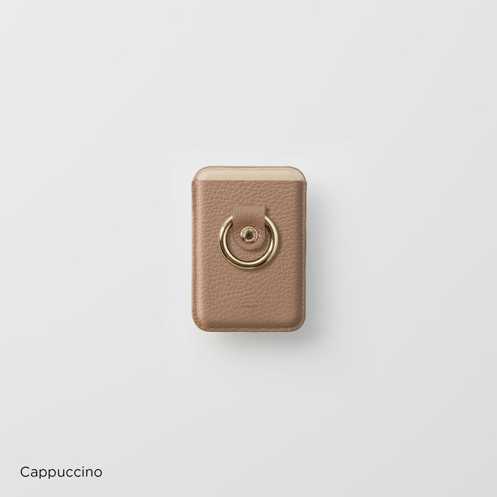 Magsafe対応 本革 イタリアンシュリンクレザー カードポケット スマホリング付き