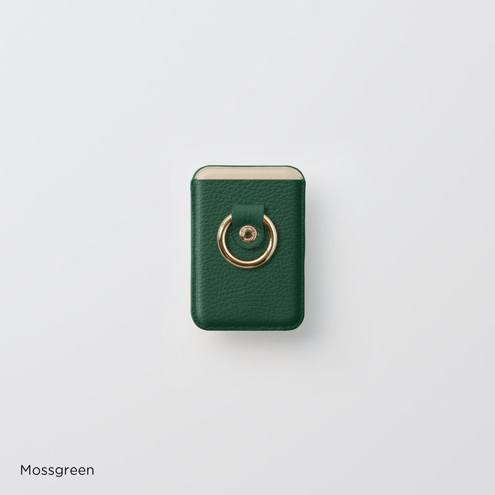 Magsafe対応 本革 イタリアンシュリンクレザー カードポケット スマホリング付き