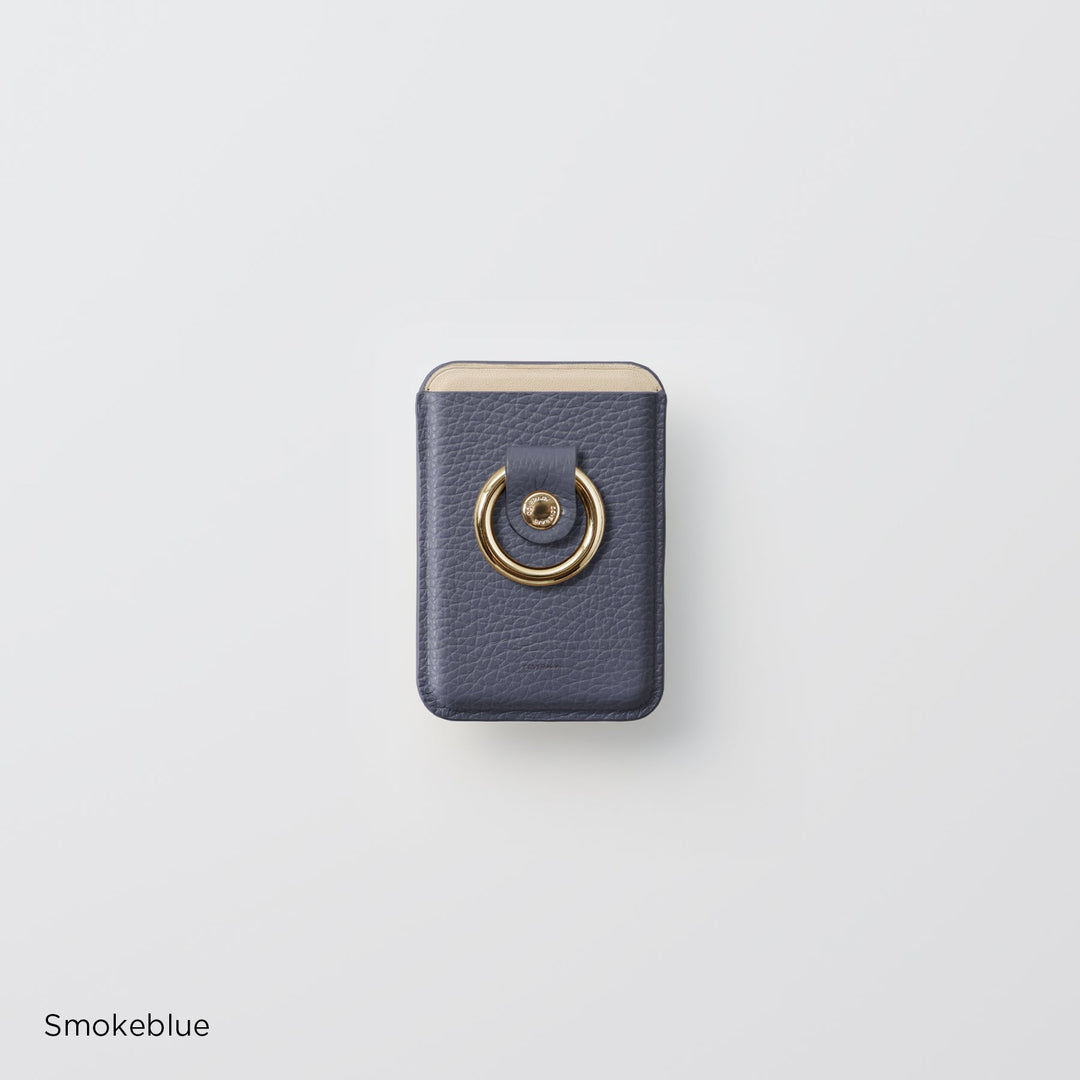 Magsafe対応 本革 イタリアンシュリンクレザー カードポケット スマホリング付き