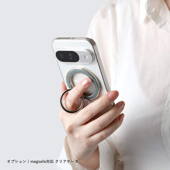 Magsafe対応 本革 32色 イタリアンシュリンクレザー スマホリング