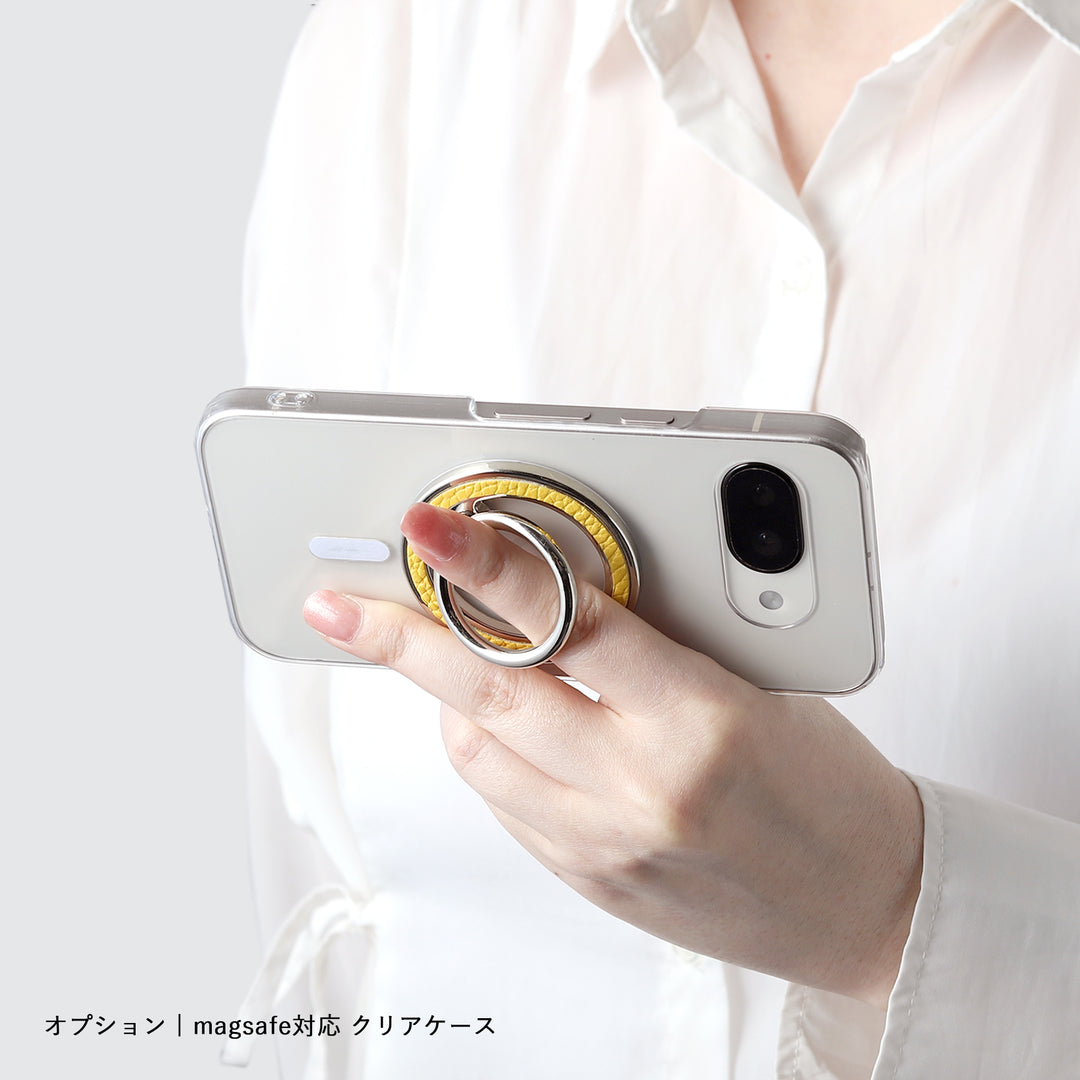 Magsafe対応 本革 32色 イタリアンシュリンクレザー スマホリング