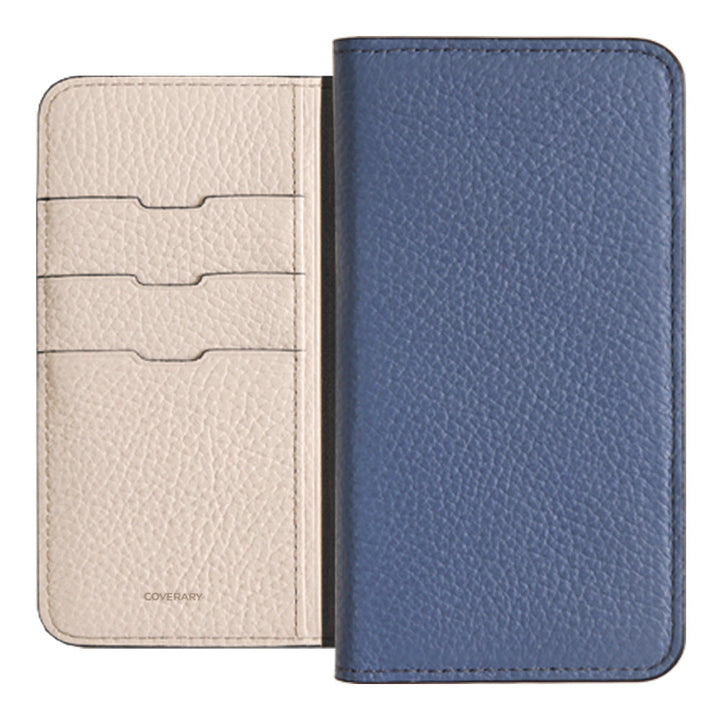 Genuine leather 32 colors Italian shrink leather bicolor notebook-style case AQUOS series
