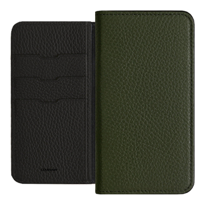 Cuir véritable 32 couleurs cuir italien grainé bicolore étui portefeuille Galaxy série