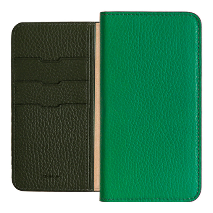 Genuine leather 32 colors Italian shrink leather bicolor notebook-style case AQUOS series