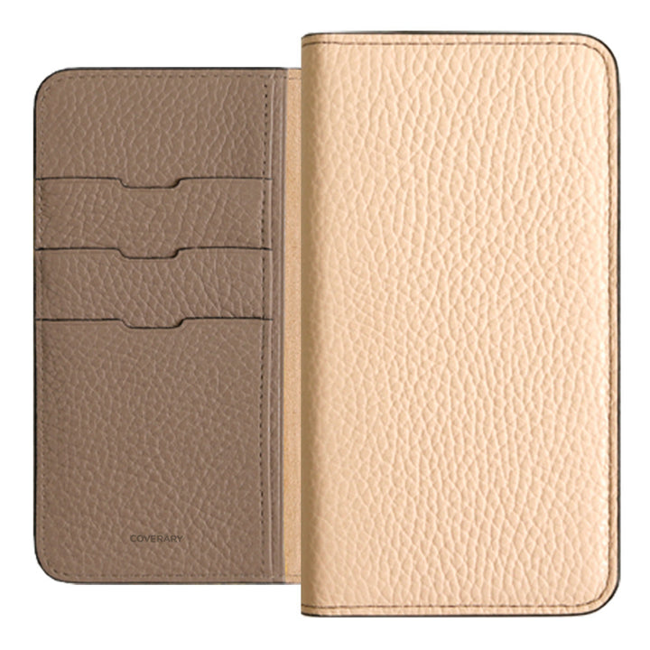 Genuine leather 32 colors Italian shrink leather bicolor notebook-style case AQUOS series