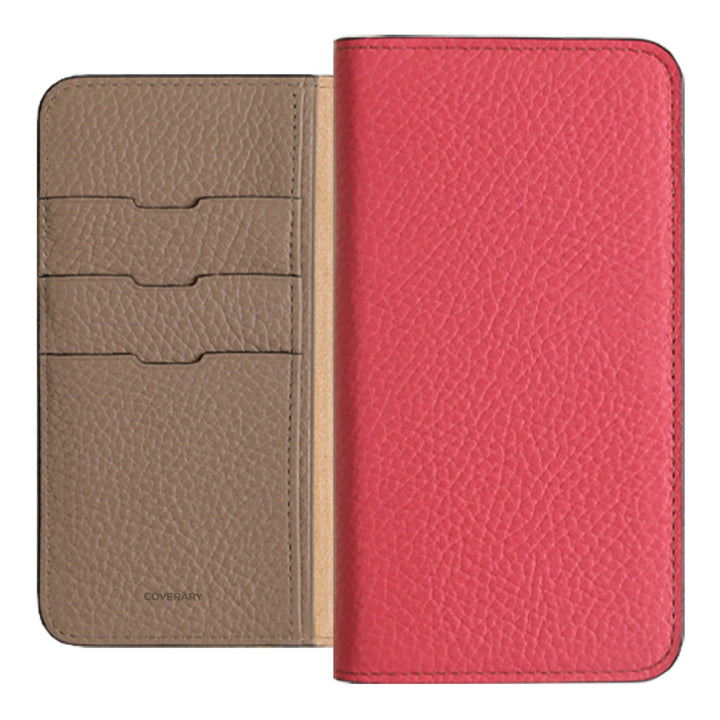 Genuine leather 32 colors Italian shrink leather bicolor notebook-style case AQUOS series