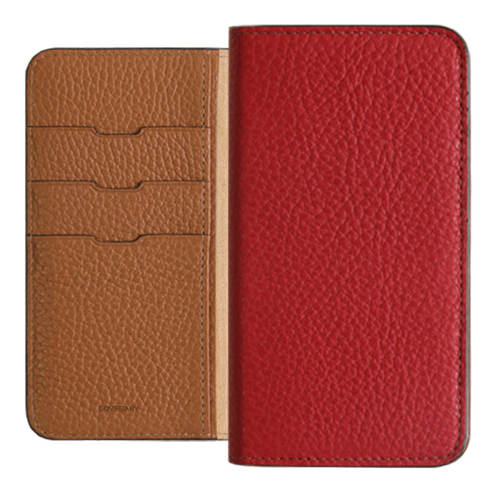 Genuine leather 32 colors Italian shrink leather bicolor notebook-style case AQUOS series