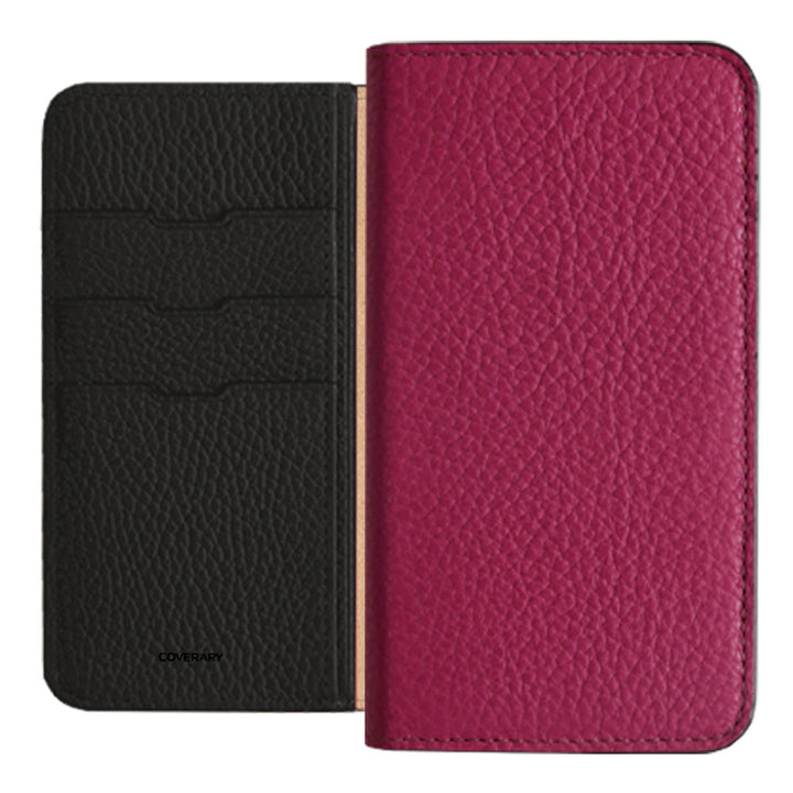 Cuir véritable 32 couleurs cuir italien grainé bicolore étui portefeuille Galaxy série