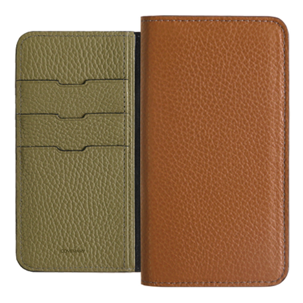Genuine leather 32 colors Italian shrink leather bicolor notebook-style case AQUOS series