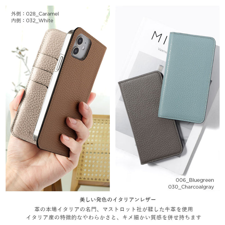 Genuine leather 32 colors Italian shrink leather bicolor notebook-style case for Google Pixel series