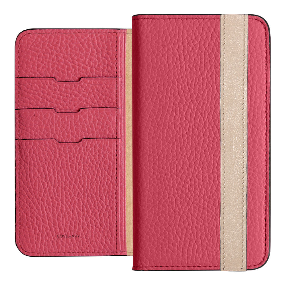 Genuine leather 32 colors Italian shrink leather accent line folio case Xperia series