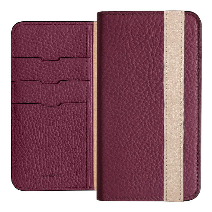 Genuine leather 32 colors Italian shrink leather accent line folio case Xperia series