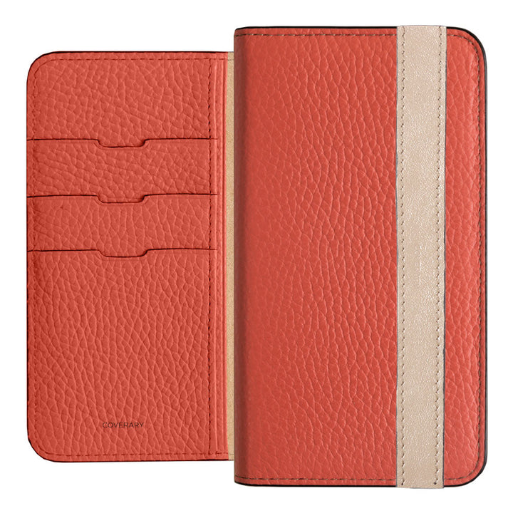 Genuine leather 32 colors Italian shrink leather accent line folio case Xperia series