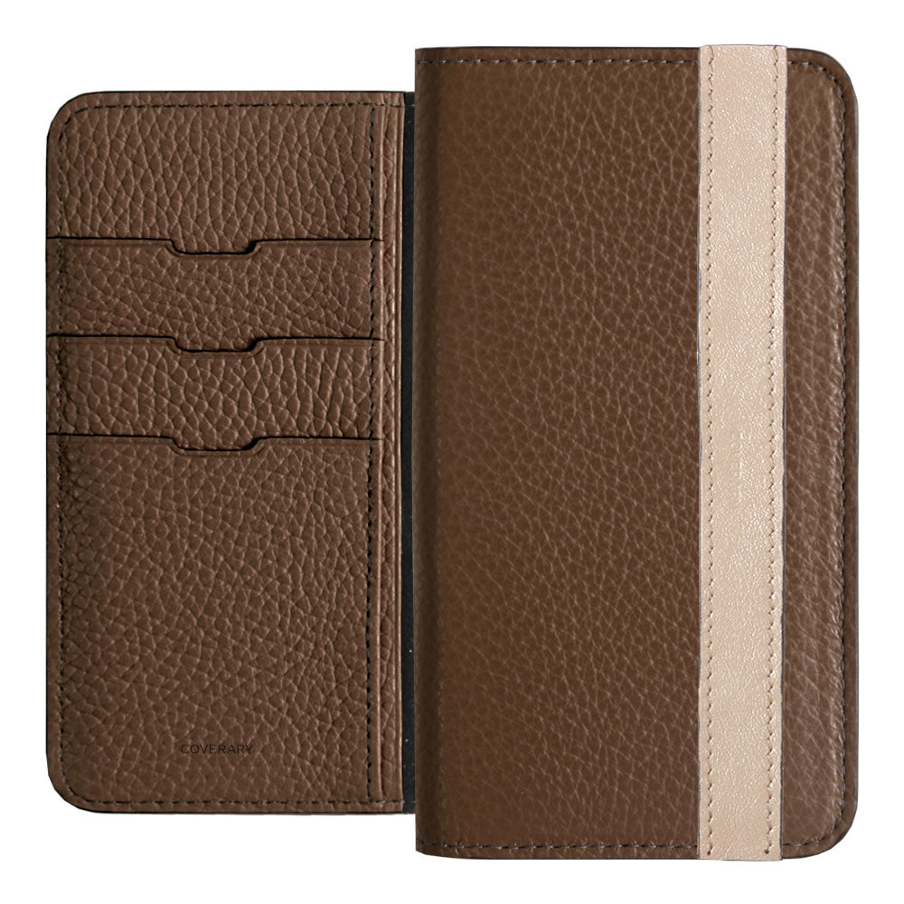 Genuine leather 32 colors Italian shrink leather accent line folio case Xperia series