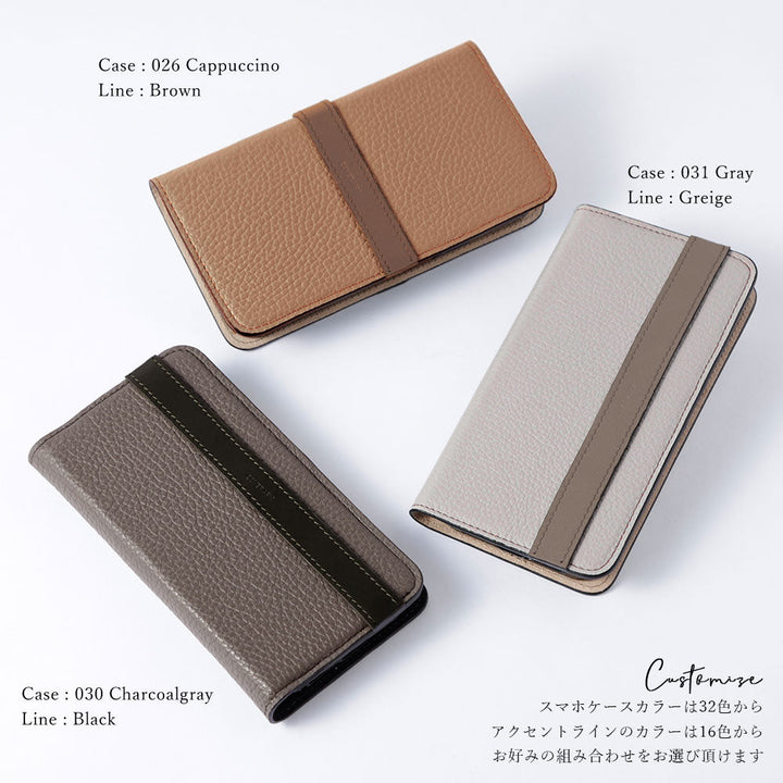 Genuine leather 32 colors Italian shrink leather accent line folio case Xperia series