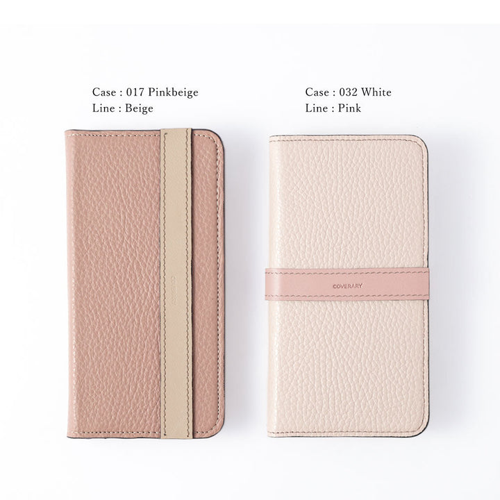 Genuine leather 32 colors Italian shrink leather accent line folio case Xperia series