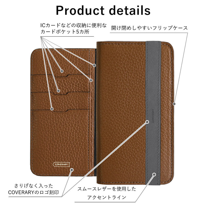 Genuine leather 32 colors Italian shrink leather accent line folio case Xperia series