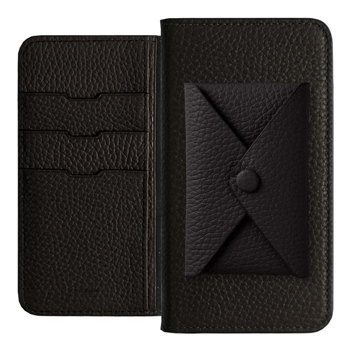 Cuir véritable 32 couleurs cuir italien grainé avec poche à rabat étui portefeuille série Galaxy