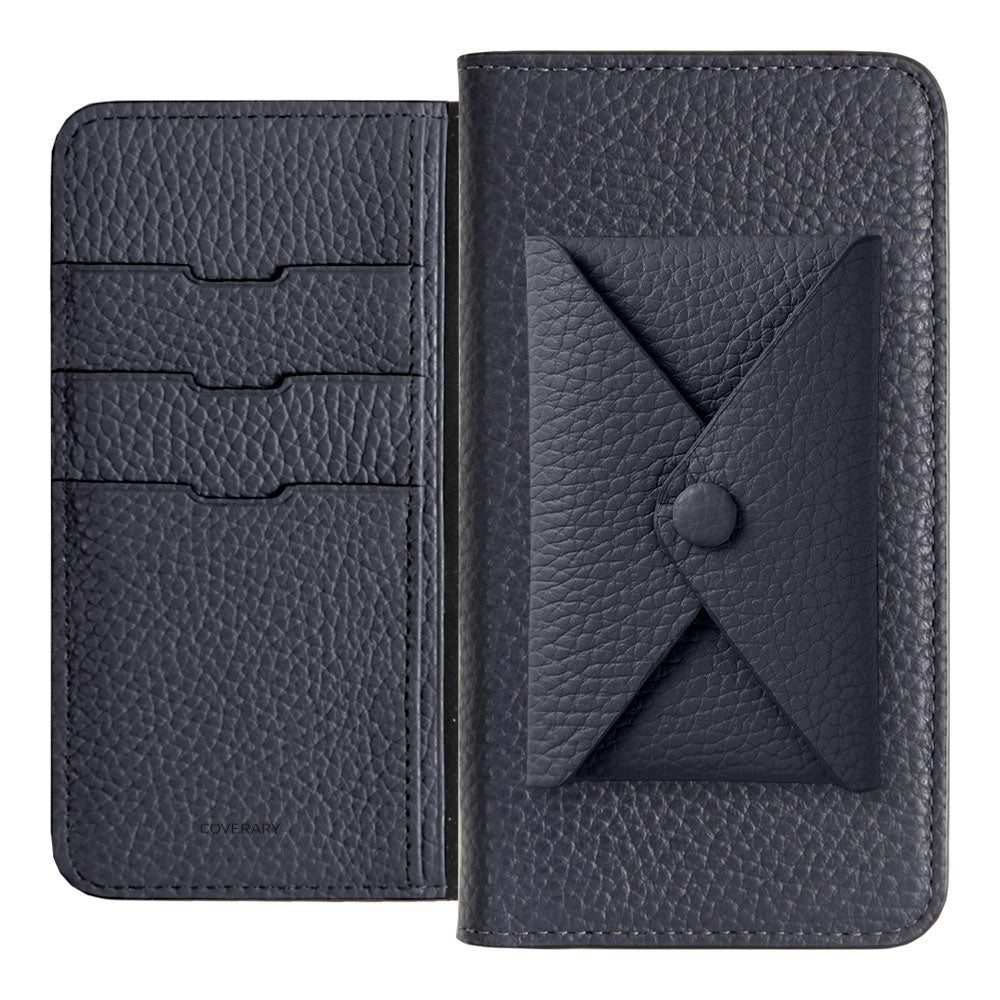 Genuine leather 32 colors Italian shrink leather with pocket and flap notebook-style case for iPhone series