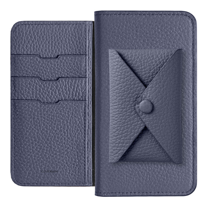 Cuir véritable 32 couleurs cuir italien grainé avec poche à rabat étui portefeuille série Galaxy
