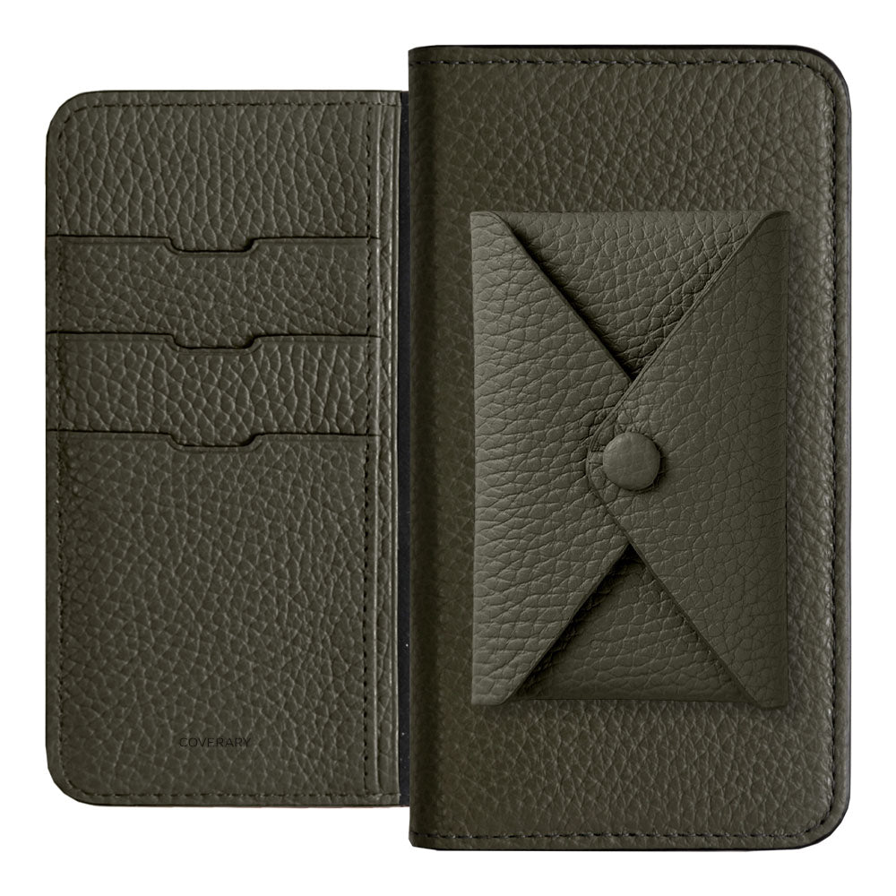 Genuine leather 32 colors Italian shrink leather with pocket and flap notebook-style case for iPhone series