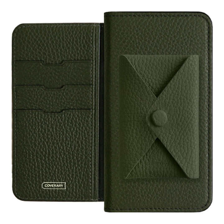 本革 32色 イタリアンシュリンクレザー 蓋ありポケット付き 手帳型ケース iPhoneシリーズ