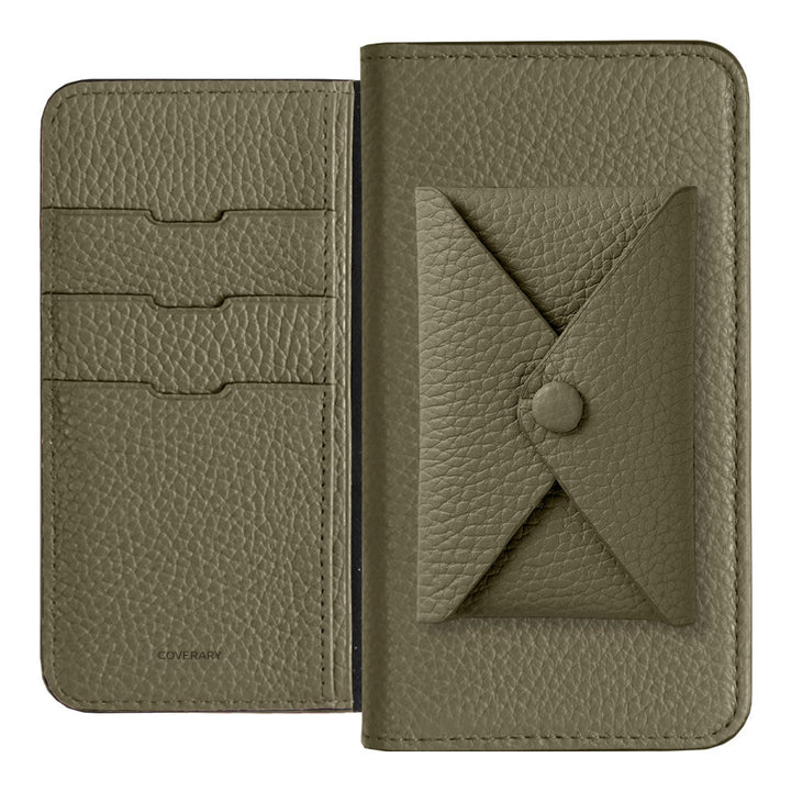 Genuine leather 32 colors Italian shrink leather with pocket and flap notebook-style case for iPhone series