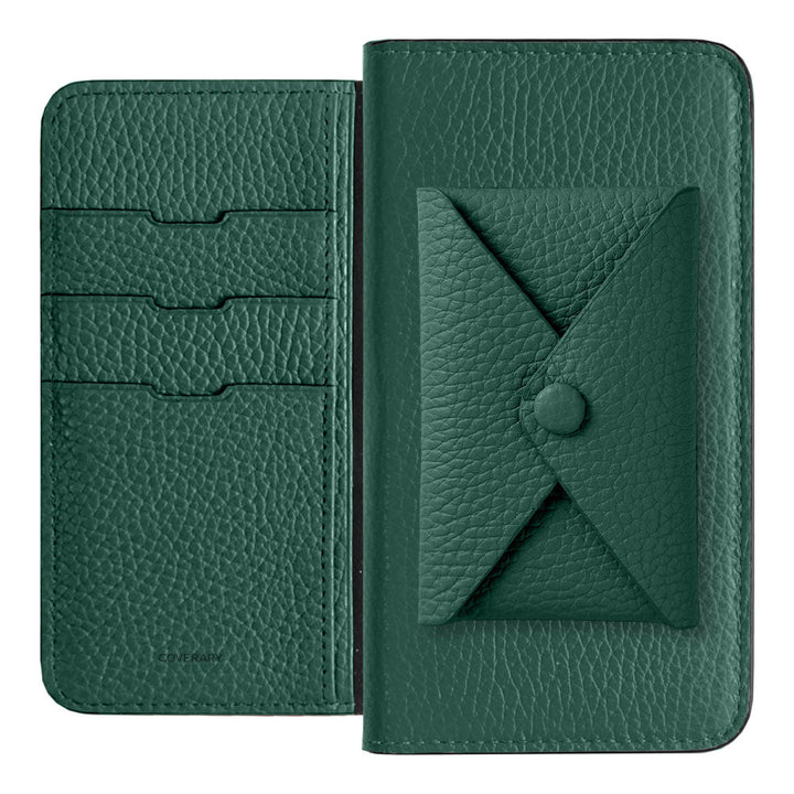 Genuine leather 32 colors Italian shrink leather with pocket and flap notebook-style case for iPhone series