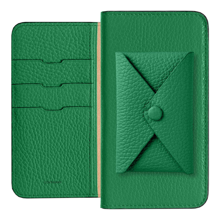 Genuine leather 32 colors Italian shrink leather with pocket and flap notebook-style case for iPhone series