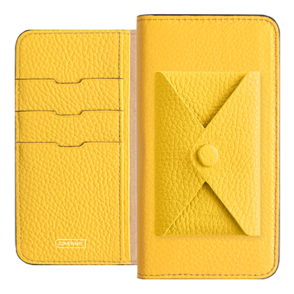 Cuir véritable 32 couleurs cuir italien grainé avec poche à rabat étui portefeuille série Galaxy