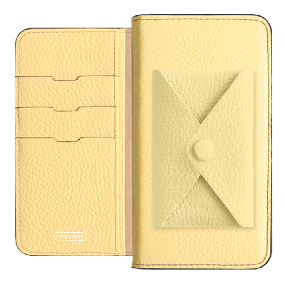 Cuir véritable 32 couleurs cuir italien grainé avec poche à rabat étui portefeuille série Galaxy