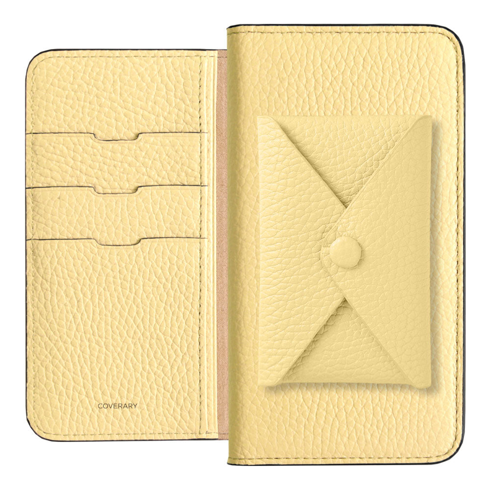 Cuir véritable 32 couleurs cuir italien grainé avec poche à rabat étui portefeuille série Galaxy