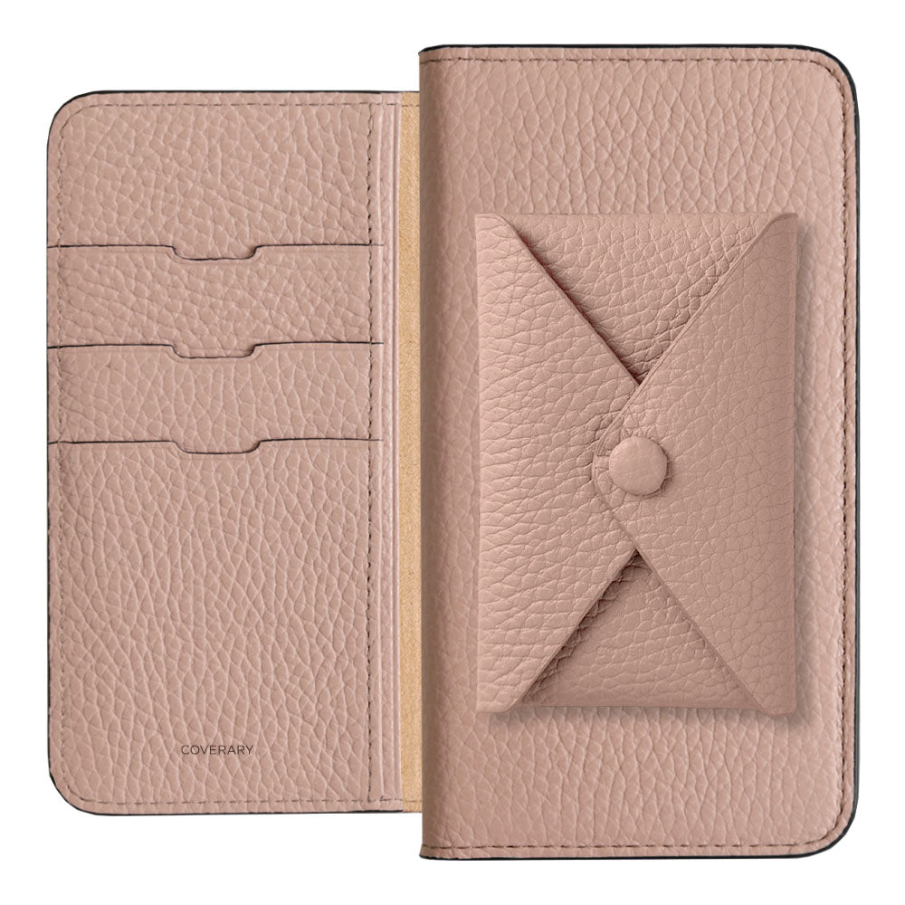 Cuir véritable 32 couleurs cuir italien grainé avec poche à rabat étui portefeuille série Galaxy