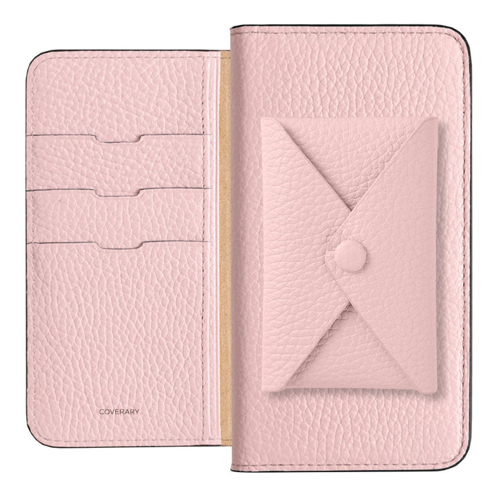 Cuir véritable 32 couleurs cuir italien grainé avec poche à rabat étui portefeuille série Galaxy