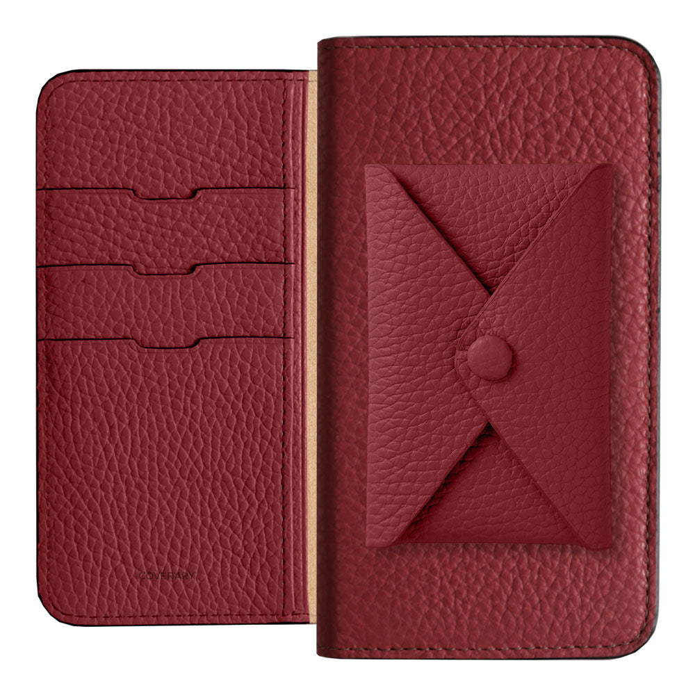Genuine leather 32 colors Italian shrink leather with pocket and flap notebook-style case for iPhone series