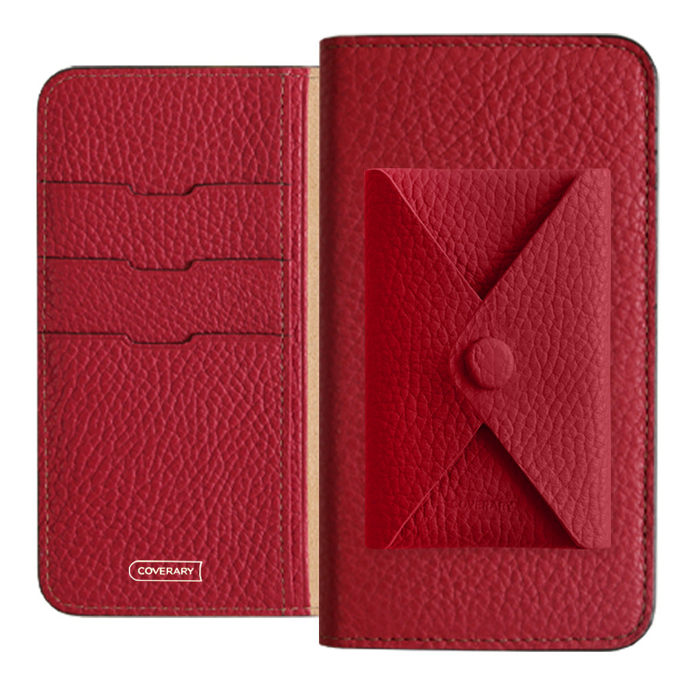 本革 32色 イタリアンシュリンクレザー 蓋ありポケット付き 手帳型ケース iPhoneシリーズ