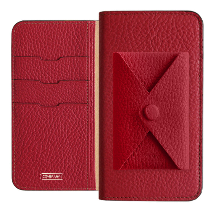 本革 32色 イタリアンシュリンクレザー 蓋ありポケット付き 手帳型ケース iPhoneシリーズ