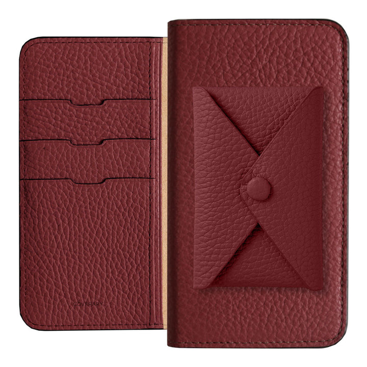 Cuir véritable 32 couleurs cuir italien grainé Étui à rabat avec poche Étui portefeuille pour la série AQUOS