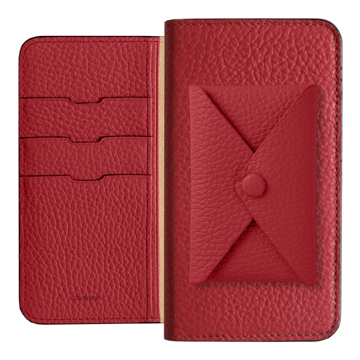 Genuine leather 32 colors Italian shrink leather with pocket and flap notebook-style case for Xperia series