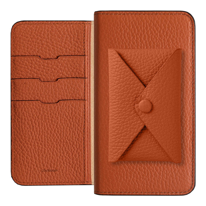 Genuine leather 32 colors Italian shrink leather with pocket and flap notebook-style case for Xperia series