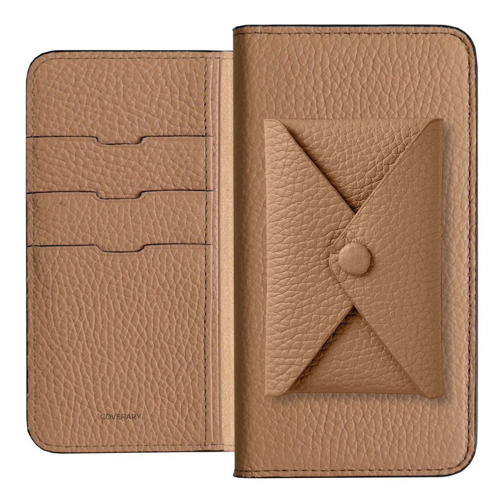 Genuine leather 32 colors Italian shrink leather with pocket and flap notebook-style case for iPhone series