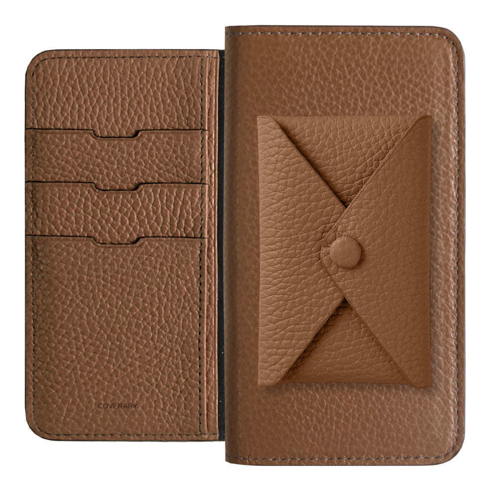 Genuine leather 32 colors Italian shrink leather with pocket and flap notebook-style case for iPhone series