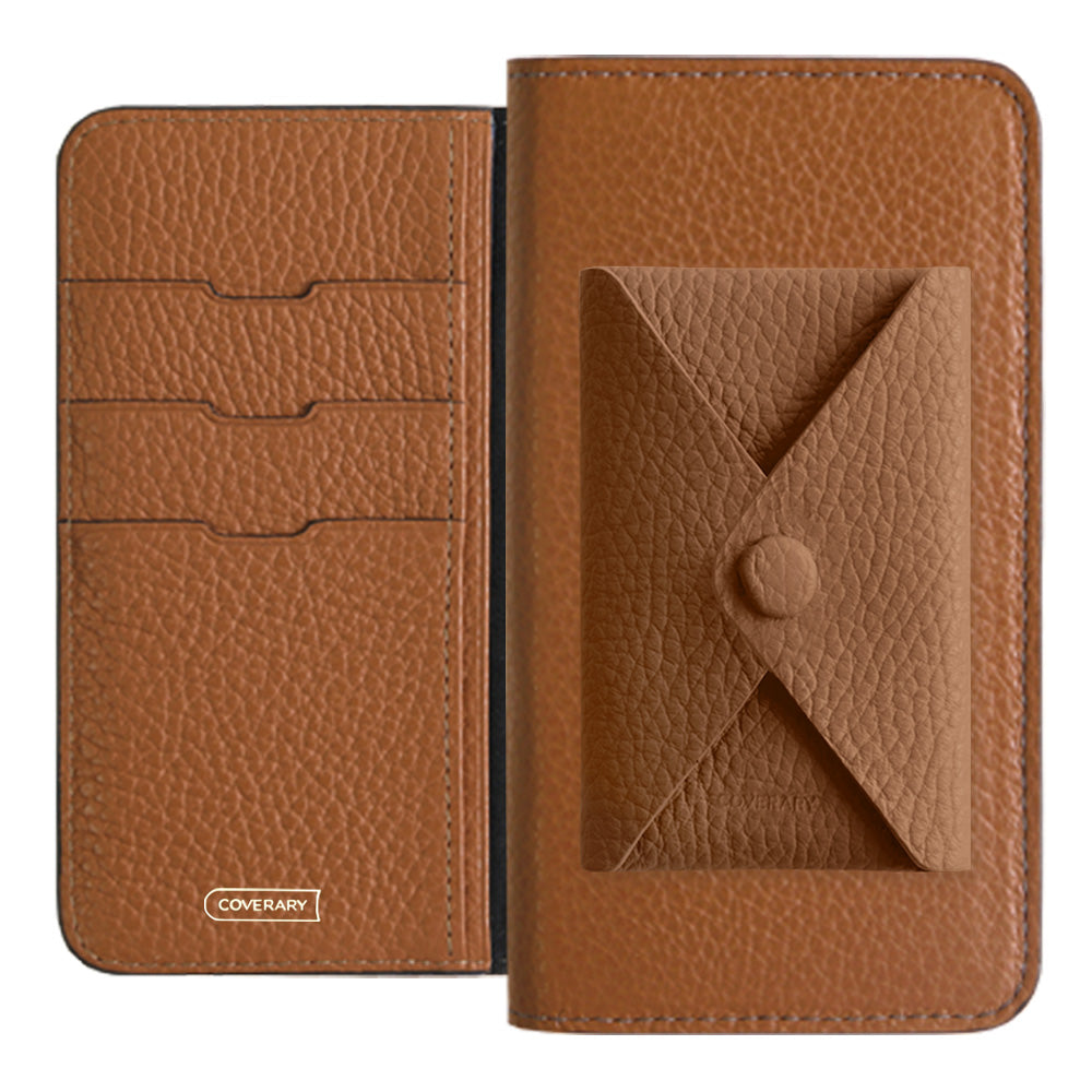 本革 32色 イタリアンシュリンクレザー 蓋ありポケット付き 手帳型ケース iPhoneシリーズ