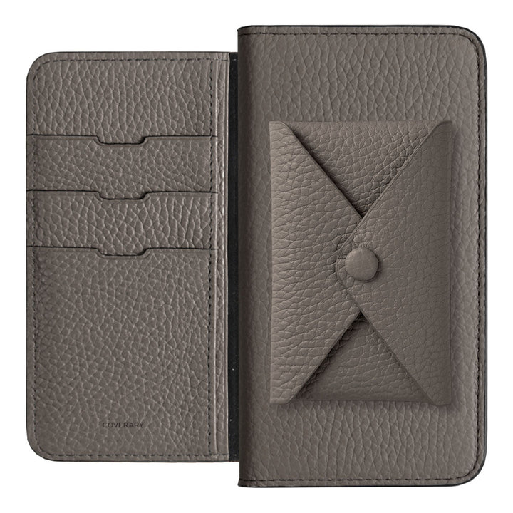 Cuir véritable 32 couleurs cuir italien grainé avec poche à rabat étui portefeuille série Galaxy