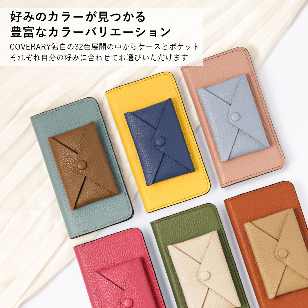Cuir véritable 32 couleurs cuir italien grainé avec poche à rabat étui portefeuille série Galaxy
