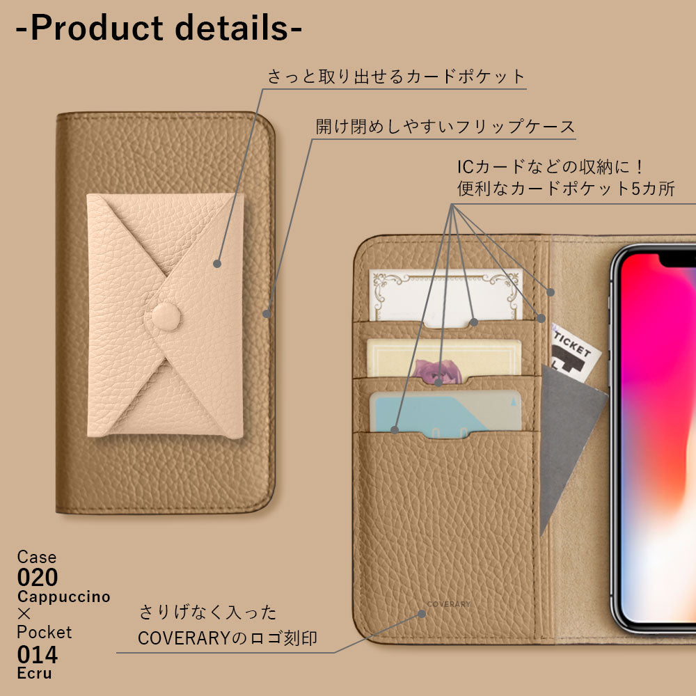 Genuine leather 32 colors Italian shrink leather with pocket and flap notebook-style case for iPhone series