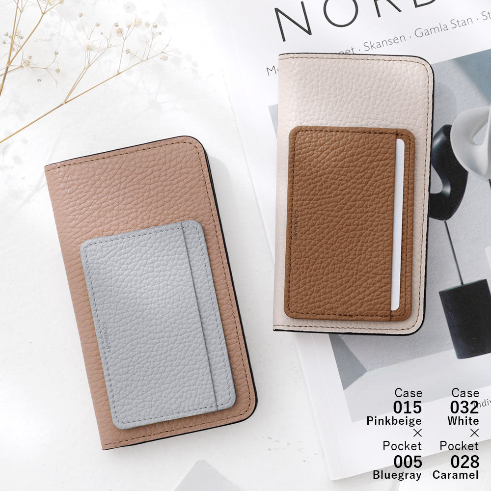 Genuine leather 32 colors Italian shrink leather card storage with pocket notebook-style case Xperia series