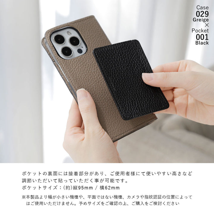 Genuine leather 32 colors Italian shrink leather card storage with pocket notebook-style case AQUOS series