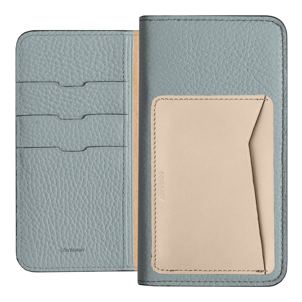 Étui portefeuille en cuir véritable italien grainé, 32 couleurs, avec poche pour cartes verticale ou horizontale, pour la série iPhone